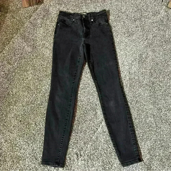 MADEWELL Women's Black 9" High-Rise Skinny Jeans SIZE 26 - Picture 1 of 10